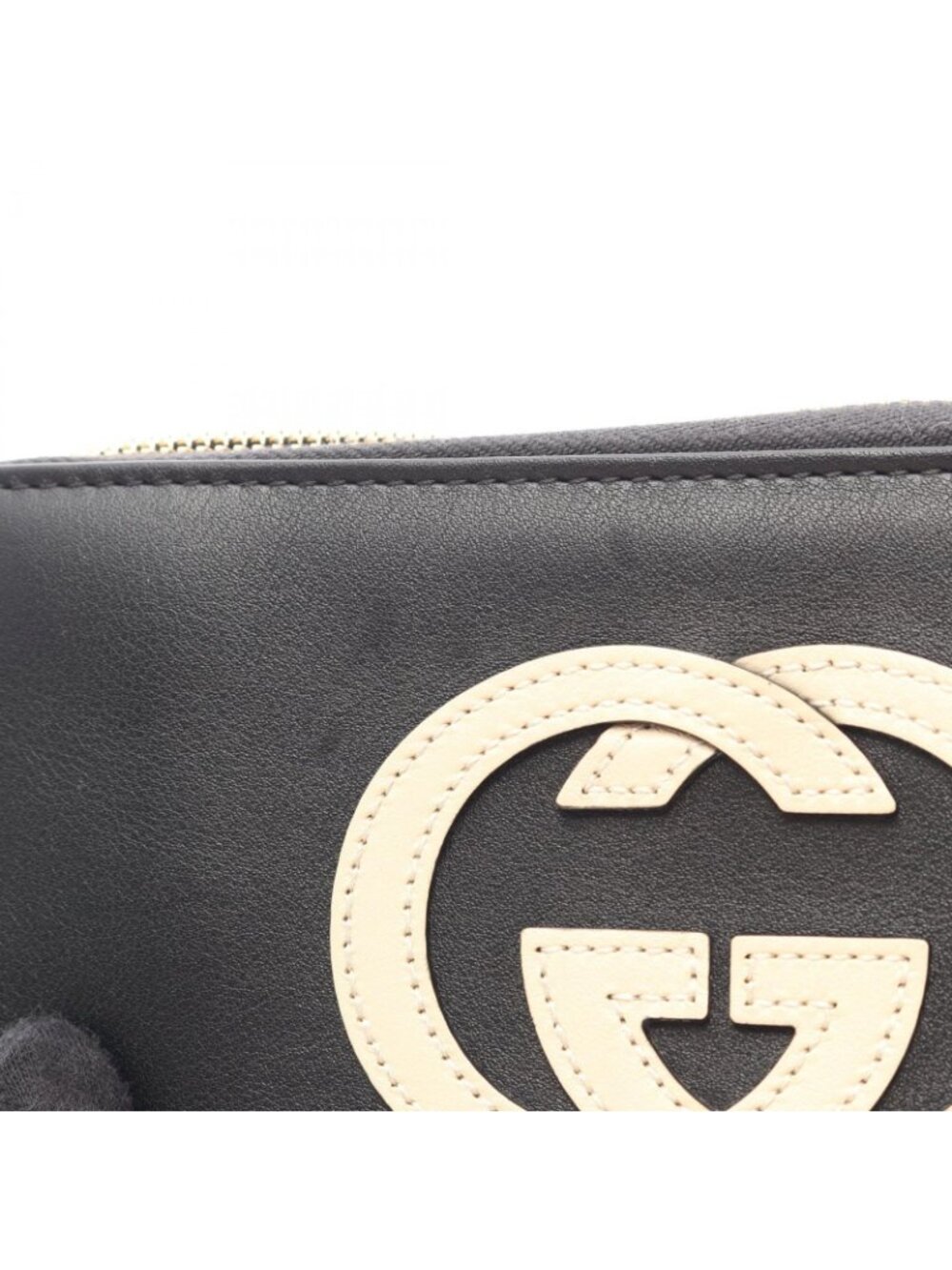 Gucci Round Wallet Basket Black Ivory Leather - Picture 7 of 11